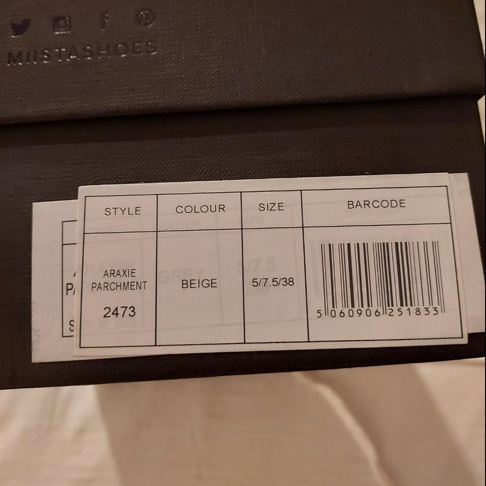 NIB Miista Araxie parchment mule, size 38 (7.5) - Picture 8 of 8